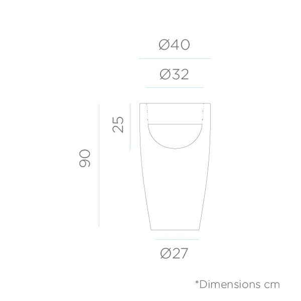 Newgarden BAMBU 90 Blumentopf XXL groß doppelwandig rund, hoch ø40x90cm weiss 16L outdoor