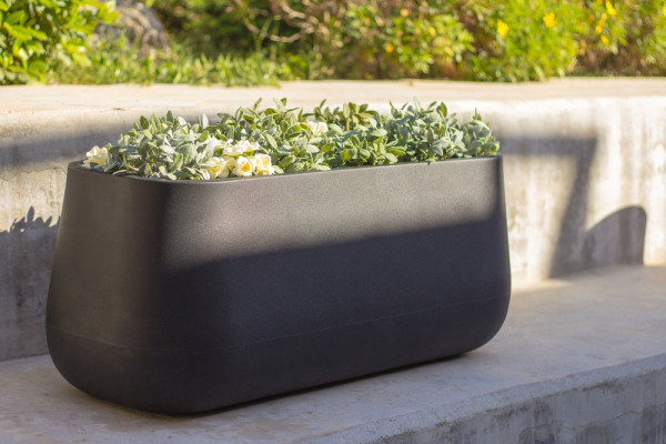 Newgarden CAMELIA Large Blumentopf, Kübel XXL groß Hochbeet 98x39x39cm schwarz 102L außen