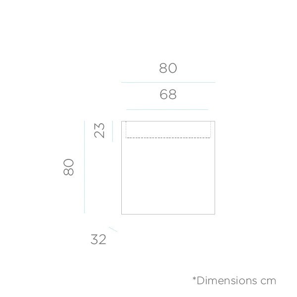 Newgarden JUNCO 80 Übertopf, Kübel XXL groß doppelwandig eckig Hochbeet 80x32x80cm weiss 39L außen