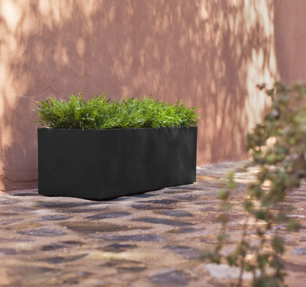 Newgarden JARA 100 Übertopf, Kübel XXL groß eckig 100x40x36cm schwarz 61L outdoor