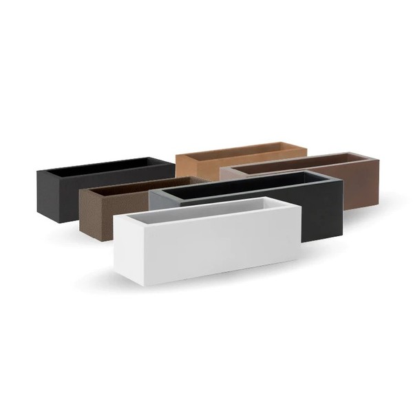 Newgarden JARA 100 Pflanzentopf XXL groß eckig 100x40x36cm bronze 61L outdoor