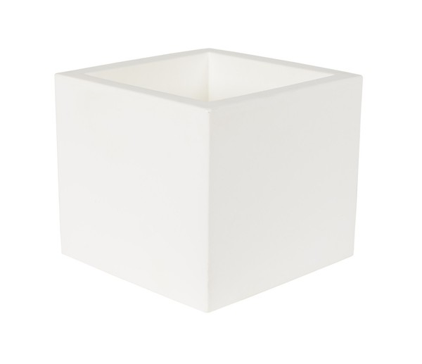 Newgarden NARCISO 40 Übertopf, Kübel groß doppelwandig eckig 40x40x36cm weiss 28L mit Wasserspeicher außen