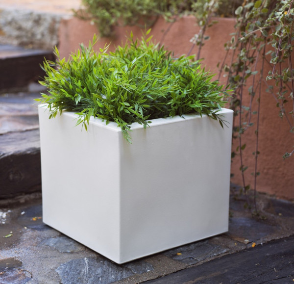 Newgarden NARCISO 60 Blumentopf XXL groß hoch, eckig 59x59x52cm weiss 85L außen