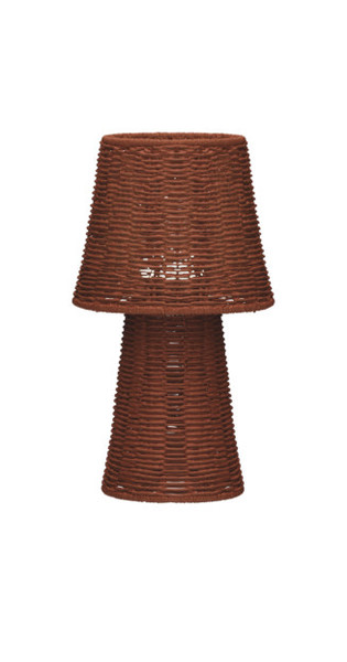 Newgarden Lola 40 Natur Akku Tischleuchte aus Rattan, warmweißes Licht, dimmbar, Fernbedienung ø23x38 cm