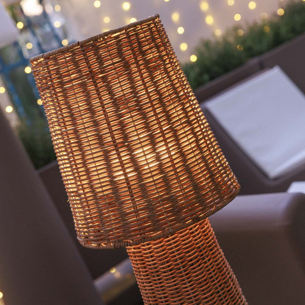 Newgarden Lola 110 Natur Stehleuchte aus Rattan, mit Jute-Kabel und E27 Fassung ø22x109 cm
