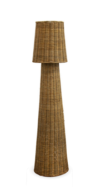 Newgarden Lola 110 Natur Akku Stehleuchte aus Rattan, warmweißes Licht, dimmbar, Fernbedienung ø22x109 cm