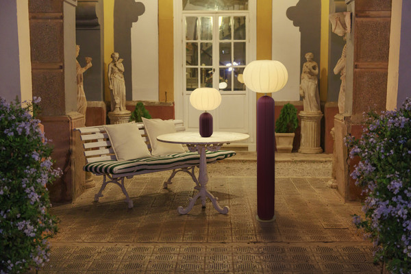 Newgarden Rachel 145 Bordeaux Stehleuchte, Akku & Solar, dimmbar, Fernbedienung, Dämmerungssensor ø36x142,7 cm