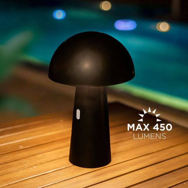 NewGarden SHITAKE LED Batterie-Tischlampe kabellos, tragbar, Outdoor dimmbar, schwarz IP44