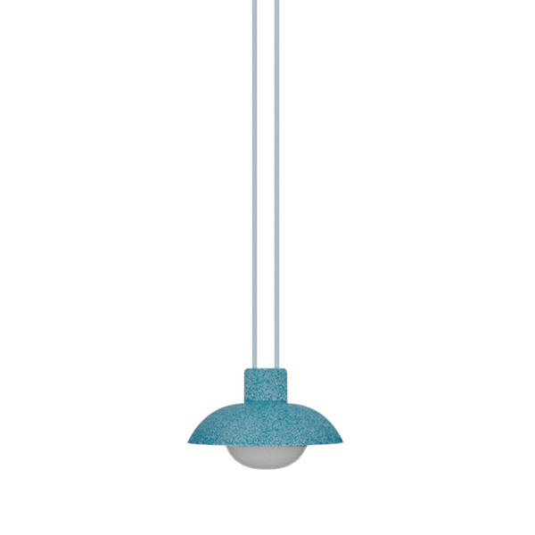 Newgarden Syros 20 Akku Blau Circoolar mobile Dekoleuchte mit Seil, warmweißes Licht, dimmbar, Fernbedienung ø20x9,5 cm