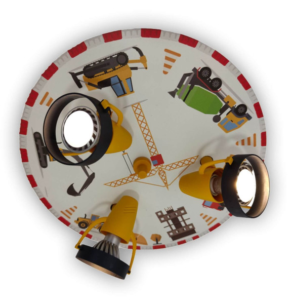 Niermann Baustelle Deckenleuchte 3fach GU10 Multicolor, Bunt Made in Germany