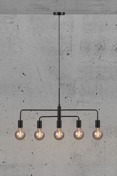 Nordlux Gloom Hängelampe 5-fach E27 Schwarz 2113053003, minimalistisches Design