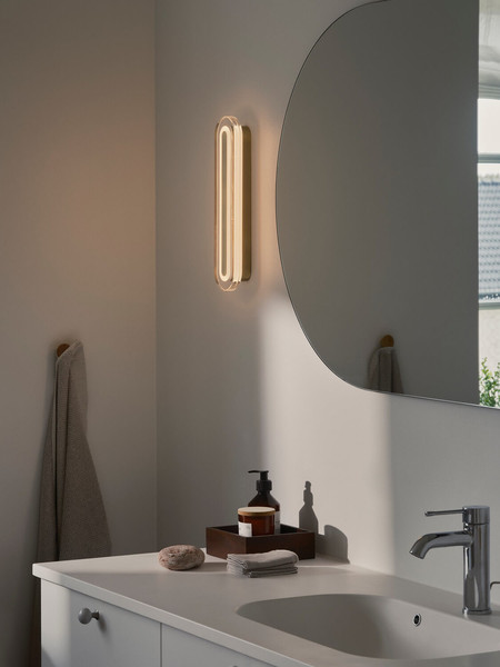 Nordlux LED Wandleuchte Cavara Messing dimmbar 550lm 3000/4000K CCT warm-, neutralweiß 90Ra 35cm IP44 Metall 2610201035