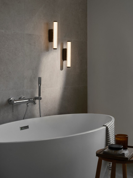 Nordlux LED Wandleuchte Virelle 32 Schwarz dimmbar 760lm 3000/4000K CCT warm-, neutralweiß 90Ra 32cm IP44 Metall 2610221003