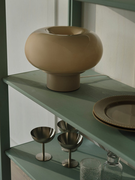 Nordlux Tischlampe Malti Beige E27 Ø27,5cm Glas 2612825009