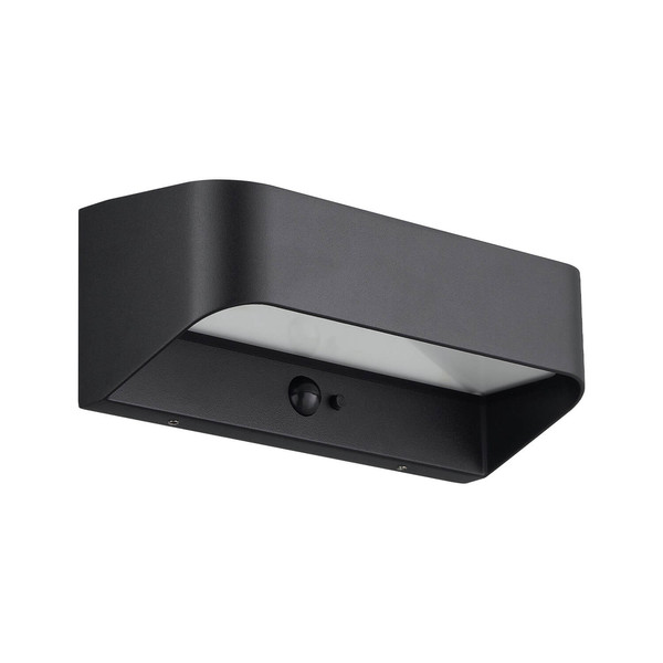 Nordlux LED Wandleuchte Marcellio Solar Schwarz Sensor 400lm 3000K warmweiß 22cm IP54 Aluminium 2618001003