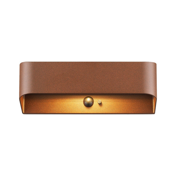 Nordlux LED Wandleuchte Marcellio Solar Braun Sensor 400lm 3000K warmweiß 22cm IP54 Aluminium 2618001018