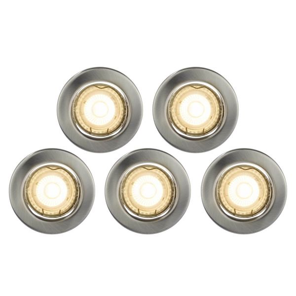 Nordlux Canis 2700 Einbauleuchte 5er-Set nickel GU10 schwenkbar 4,8W warmweiss 49750155