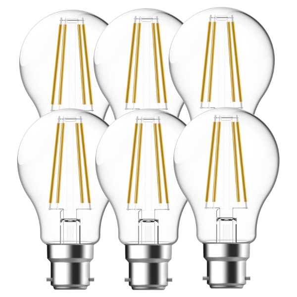 6er-Pack Nordlux LED Lampe Filament B22 7W 4000K neutralweiss Klar 5181010721