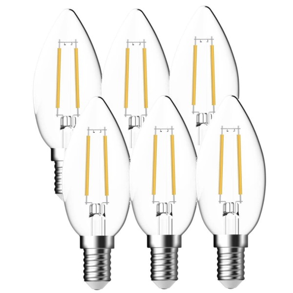 6er-Pack Nordlux LED Kerze Filament E14 2,5W 2700K warmweiss 5183000121