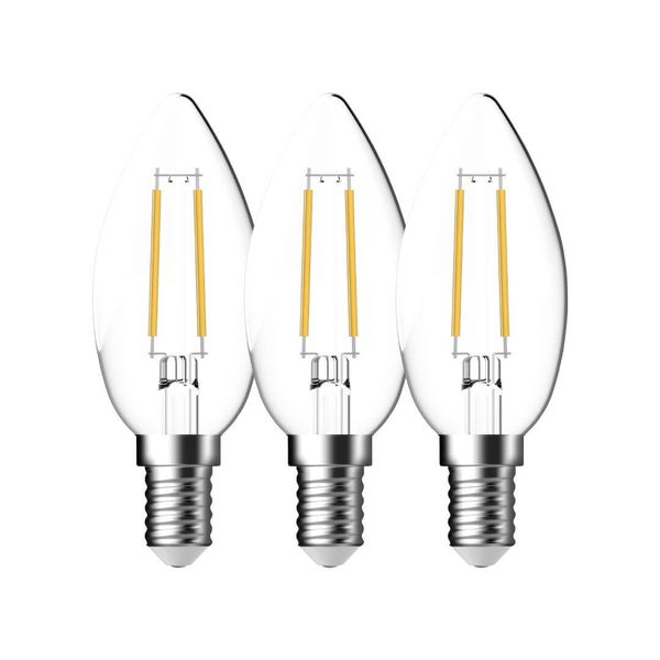 Nordlux 3er-Set LED Lampe Filament E14 4W 2700K warmweiss Klar 5183001523