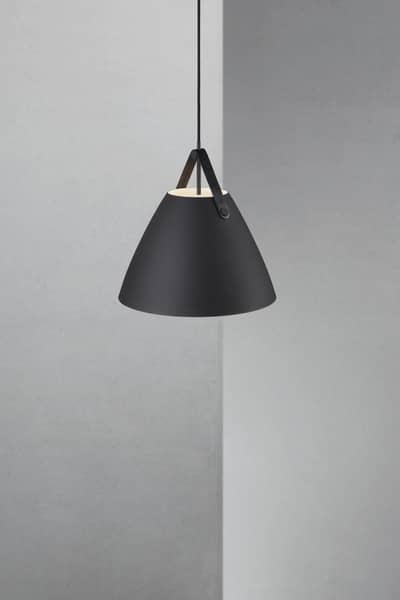 Nordlux 84343003 Strap E27 Pendelleuchte Metall Echtes Leder Schwarz