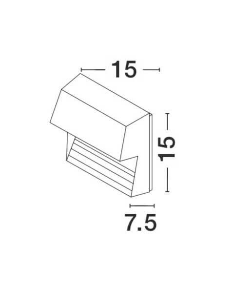 Nova Luce LED Außen-Wandleuchte Krypton 6W warmweiss 3000K IP54 Dunkelgrau Aluminium 15x15cm 752250