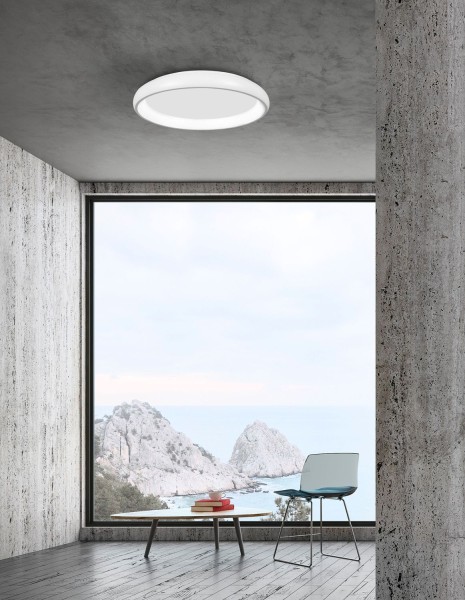 Nova Luce ALBI LED Deckenleuchte Weiß 50W Warmweiss 8,5x61cm dimmbar 8105606D