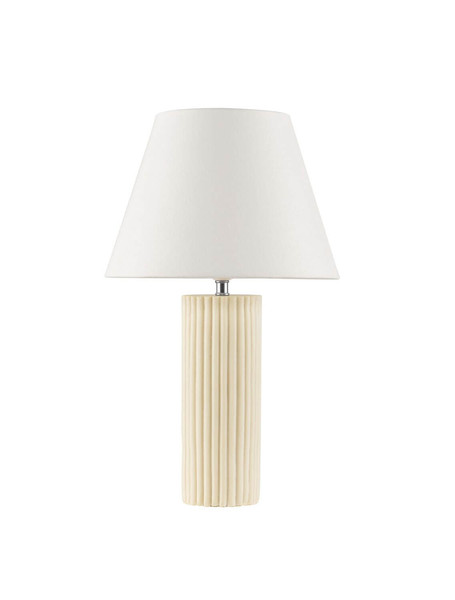 Nova Luce Tischleuchte Bacco E27 Beige Textil Stein Ø30cm 9001062