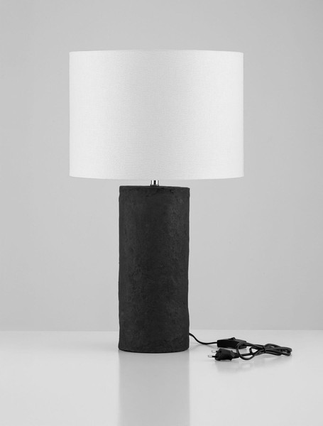 Nova Luce Tischleuchte Norr E27 Schwarz Papiermaché Ø35cm 9001064