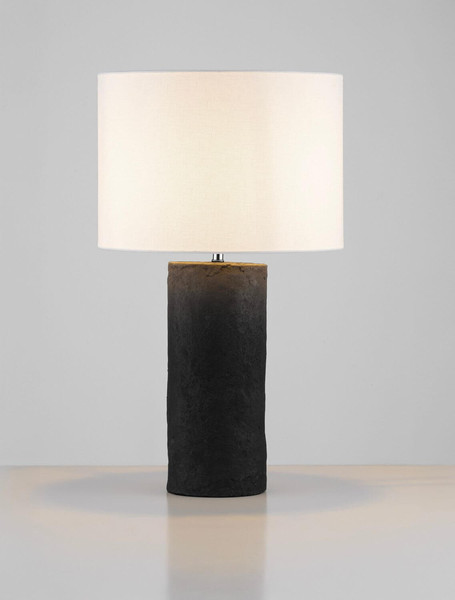 Nova Luce Tischleuchte Norr E27 Schwarz Papiermaché Ø35cm 9001064