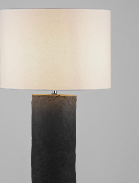 Nova Luce Tischleuchte Norr E27 Schwarz Papiermaché Ø35cm 9001064