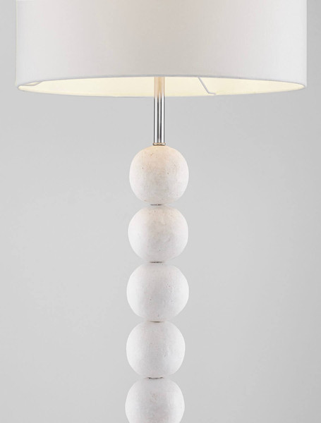 Nova Luce Tischleuchte Chamois E27 Weiß Papiermaché Ø50cm 9001067