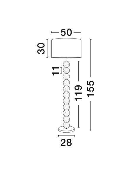Nova Luce Tischleuchte Chamois E27 Weiß Papiermaché Ø50cm 9001067