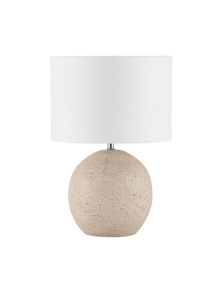 Nova Luce Tischleuchte Nagomi E27 Beige Keramik Textil Ø30cm 9001068