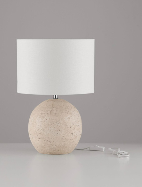 Nova Luce Tischleuchte Nagomi E27 Beige Keramik Textil Ø30cm 9001068