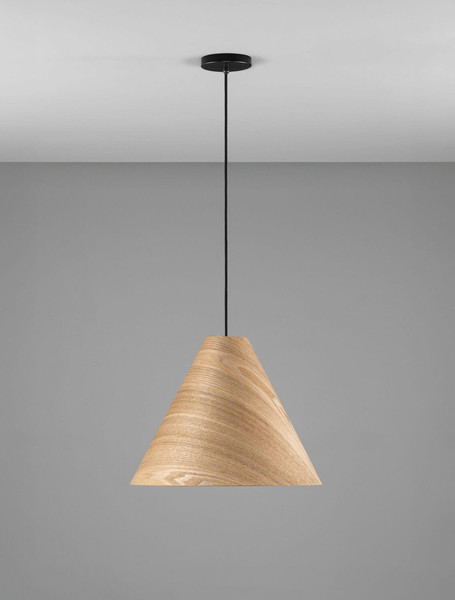 Nova Luce Pendelleuchte Elysian E27 Natur Schwarz Holz Ø45cm 9001071