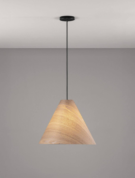 Nova Luce Pendelleuchte Elysian E27 Natur Schwarz Holz Ø45cm 9001071