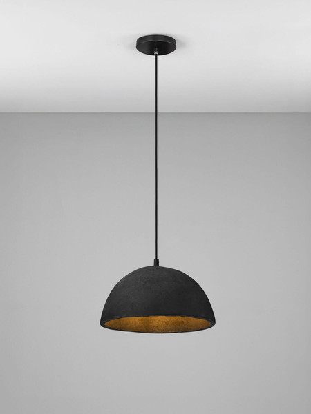 Nova Luce Pendelleuchte Talcum E27 Schwarz Papier Ø32cm 9001072