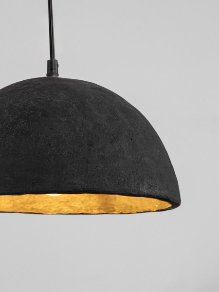 Nova Luce Pendelleuchte Talcum E27 Schwarz Papier Ø32cm 9001072
