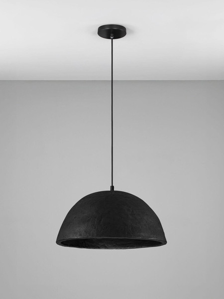 Nova Luce Pendelleuchte Talcum E27 Schwarz Papier Ø42cm 9001073