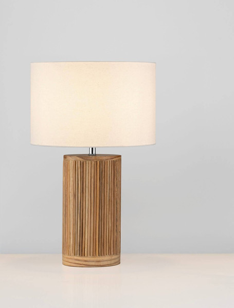 Nova Luce Tischleuchte Nau E27 Natur Holz Ø30cm 9001074