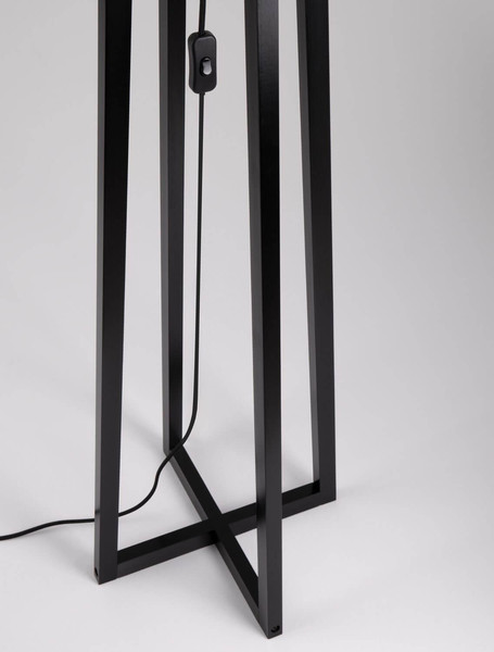 Nova Luce Stehleuchte Artis E27 Grau Schwarz Leinen Holz 165cm 9001082