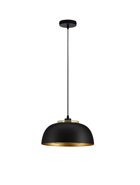 Nova Luce Pendelleuchte Sqube E27 Schwarz Gold Metall Ø35cm 9001086