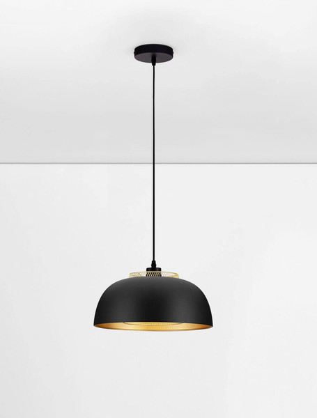 Nova Luce Pendelleuchte Sqube E27 Schwarz Gold Metall Ø35cm 9001086