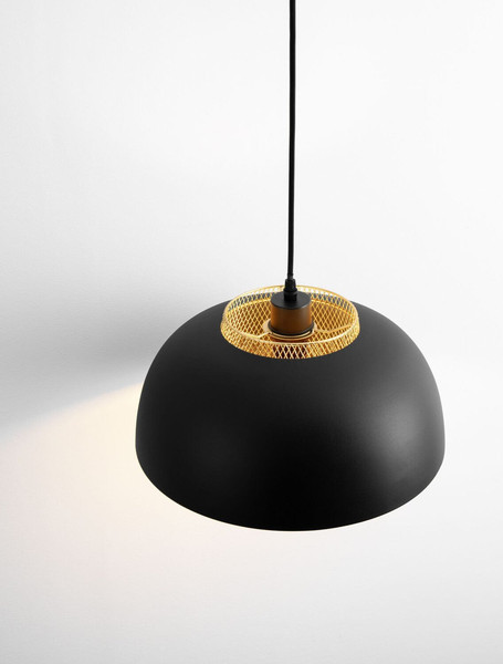 Nova Luce Pendelleuchte Sqube E27 Schwarz Gold Metall Ø35cm 9001086