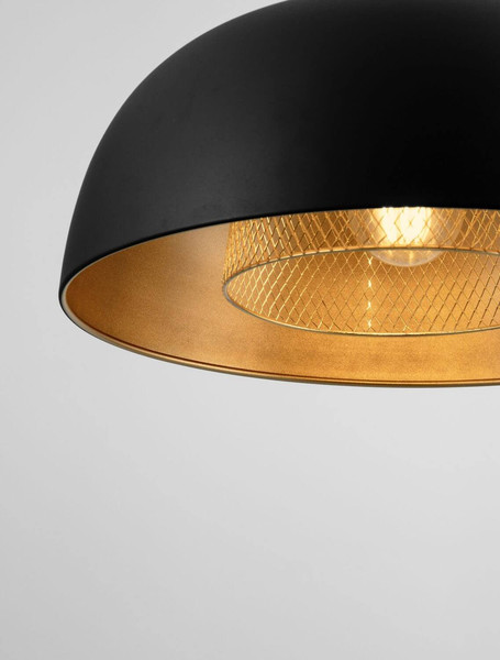 Nova Luce Pendelleuchte Sqube E27 Schwarz Gold Metall Ø35cm 9001086