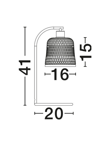 Nova Luce Tischleuchte Intra E27 Natur Schwarz Metall Bambus Ø20cm 9001087