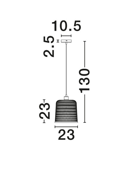 Nova Luce Pendelleuchte Intra E27 Natur Schwarz Metall Bambus Ø23cm 9001089