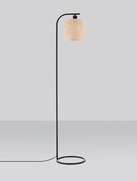 Nova Luce Stehleuchte Intra E27 Natur Schwarz Metall Bambus 160cm 9001090