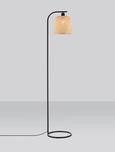 Nova Luce Stehleuchte Intra E27 Natur Schwarz Metall Bambus 160cm 9001090